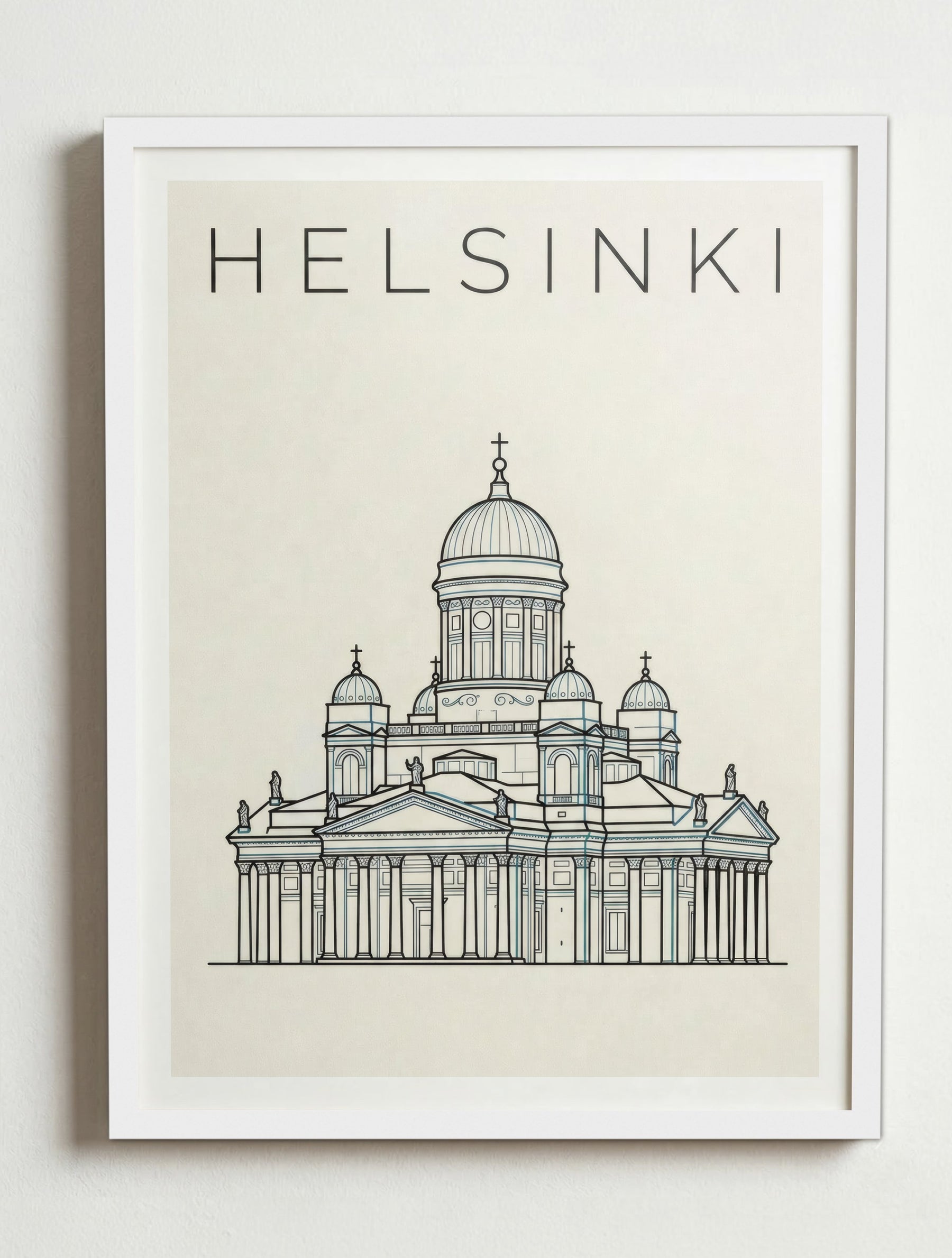 Affiche de Helsinki – Cadre blanc