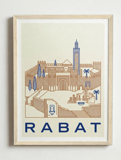 Affiche de Rabat – Cadre bois