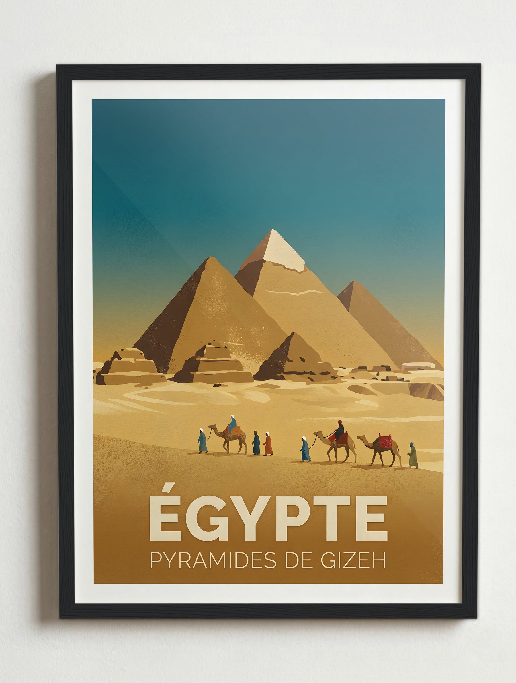 Affiche de Égypte - Pyramides de Gizeh – Cadre noir