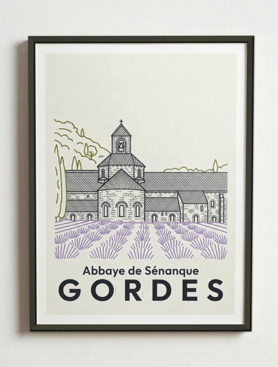 Affiche de Gordes – Cadre métal