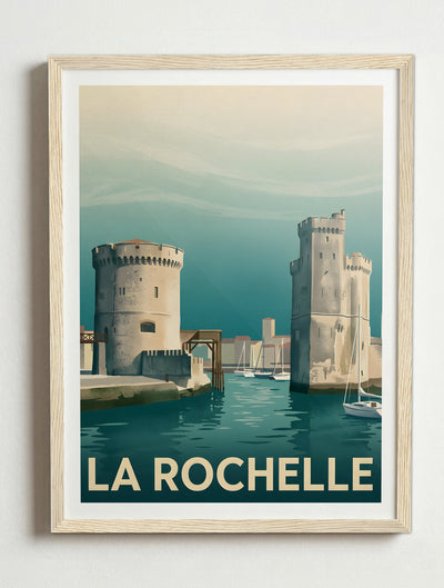 Affiche de La Rochelle - La Rochelle Vieux Port – Cadre bois