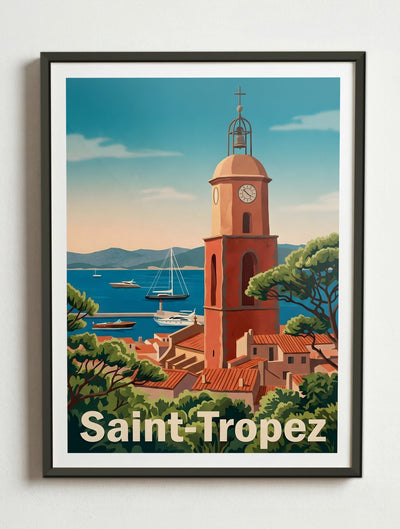 Affiche de Saint-Tropez – Cadre métal