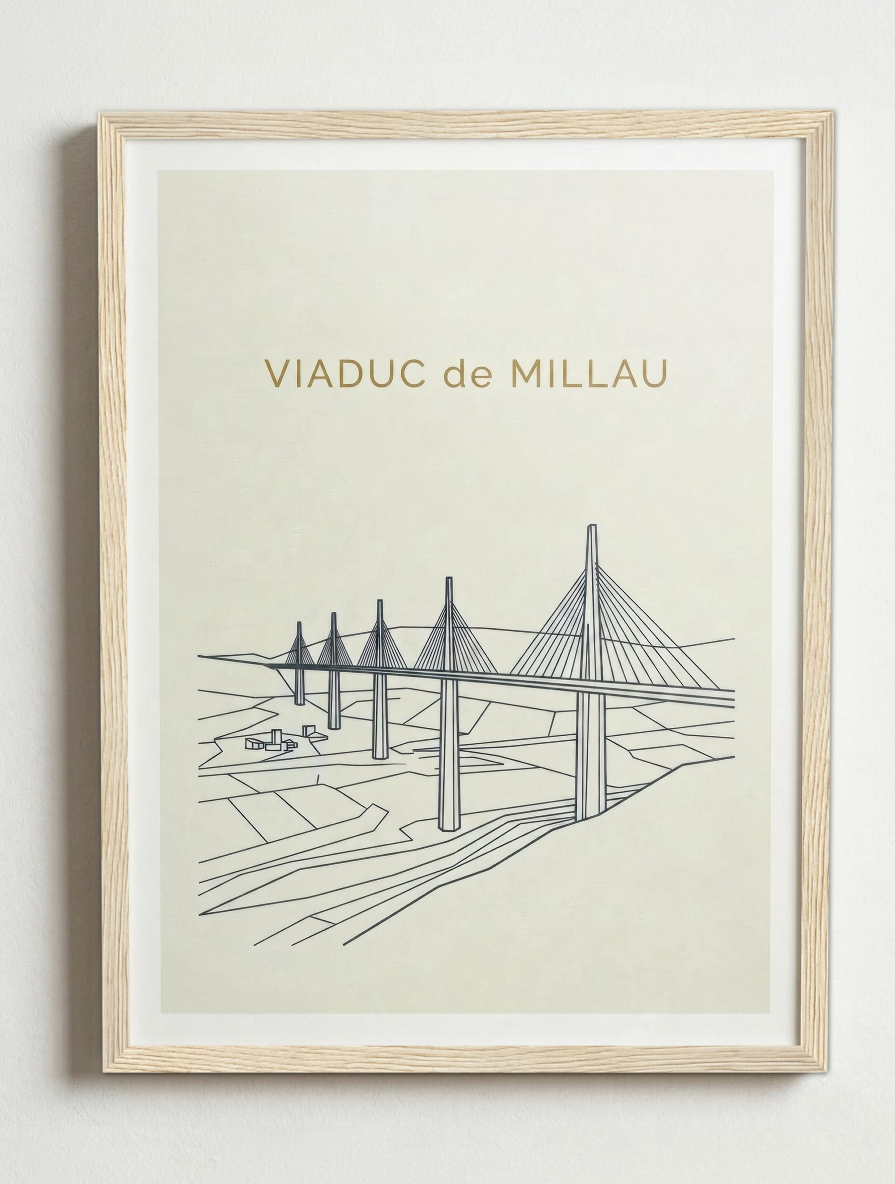 Affiche de Millau – Cadre bois