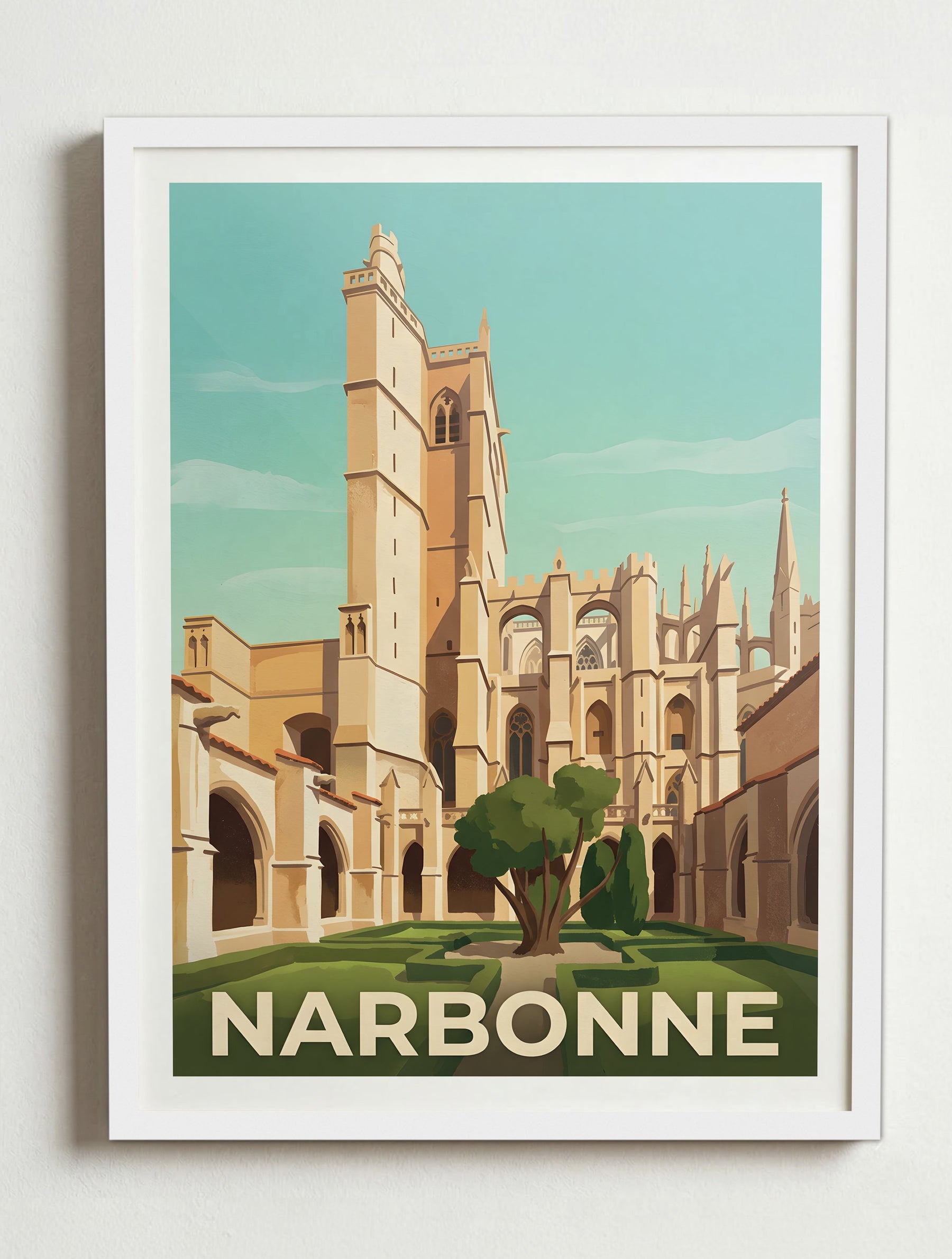Affiche de Narbonne – Cadre blanc