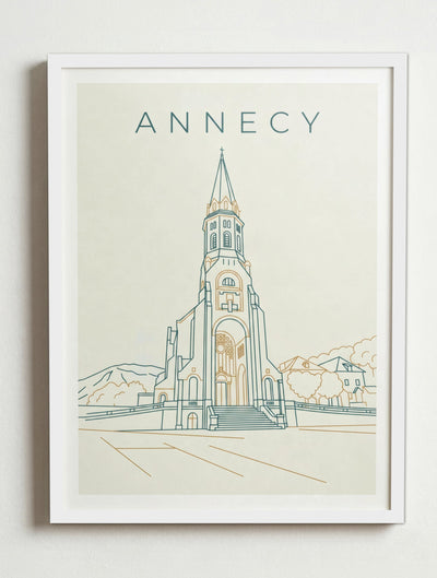Affiche de Annecy – Cadre blanc