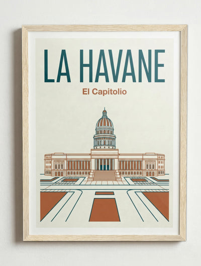Affiche de La Havane – Cadre bois