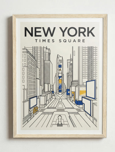 Affiche de New York – Cadre bois