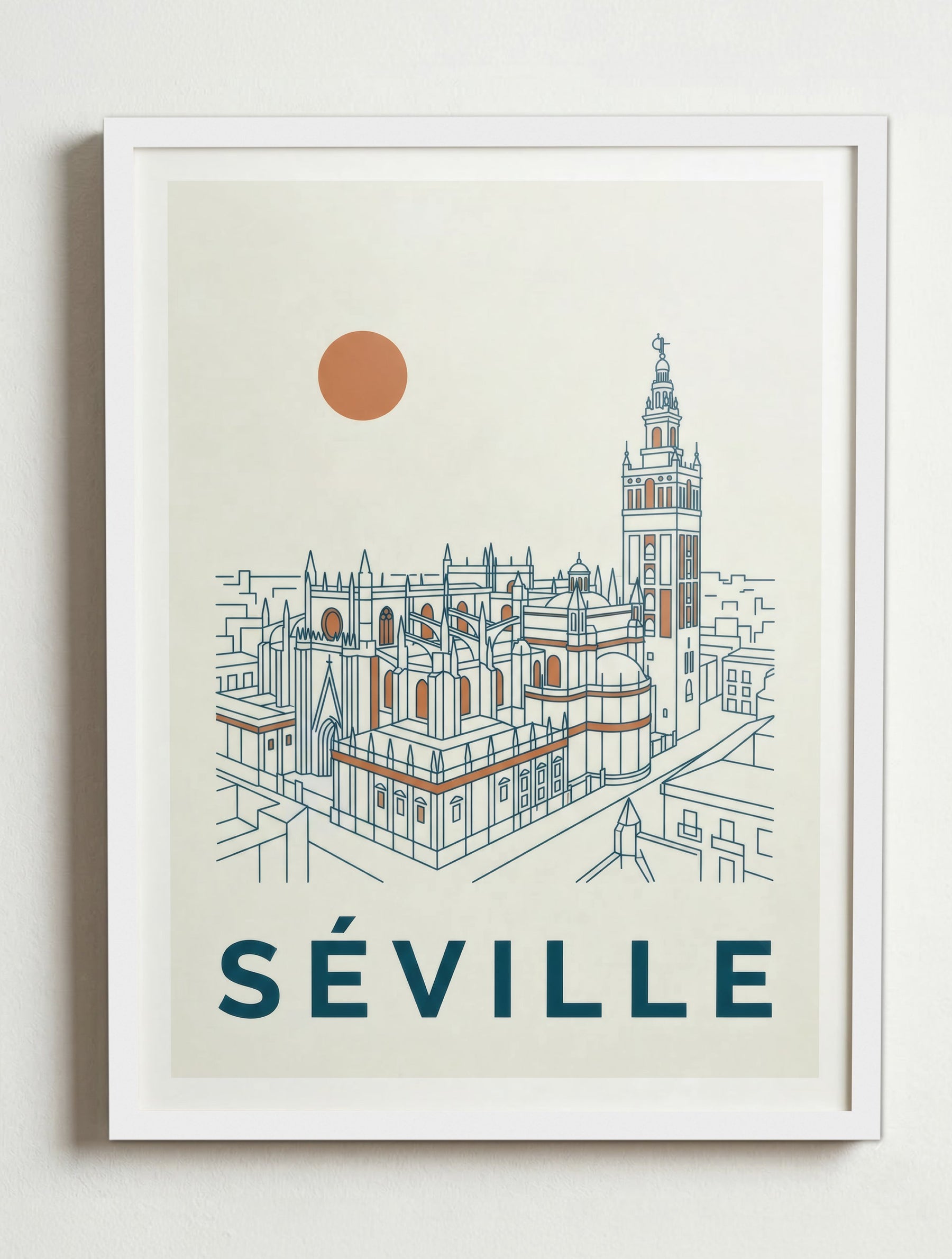 Affiche de Séville – Cadre blanc