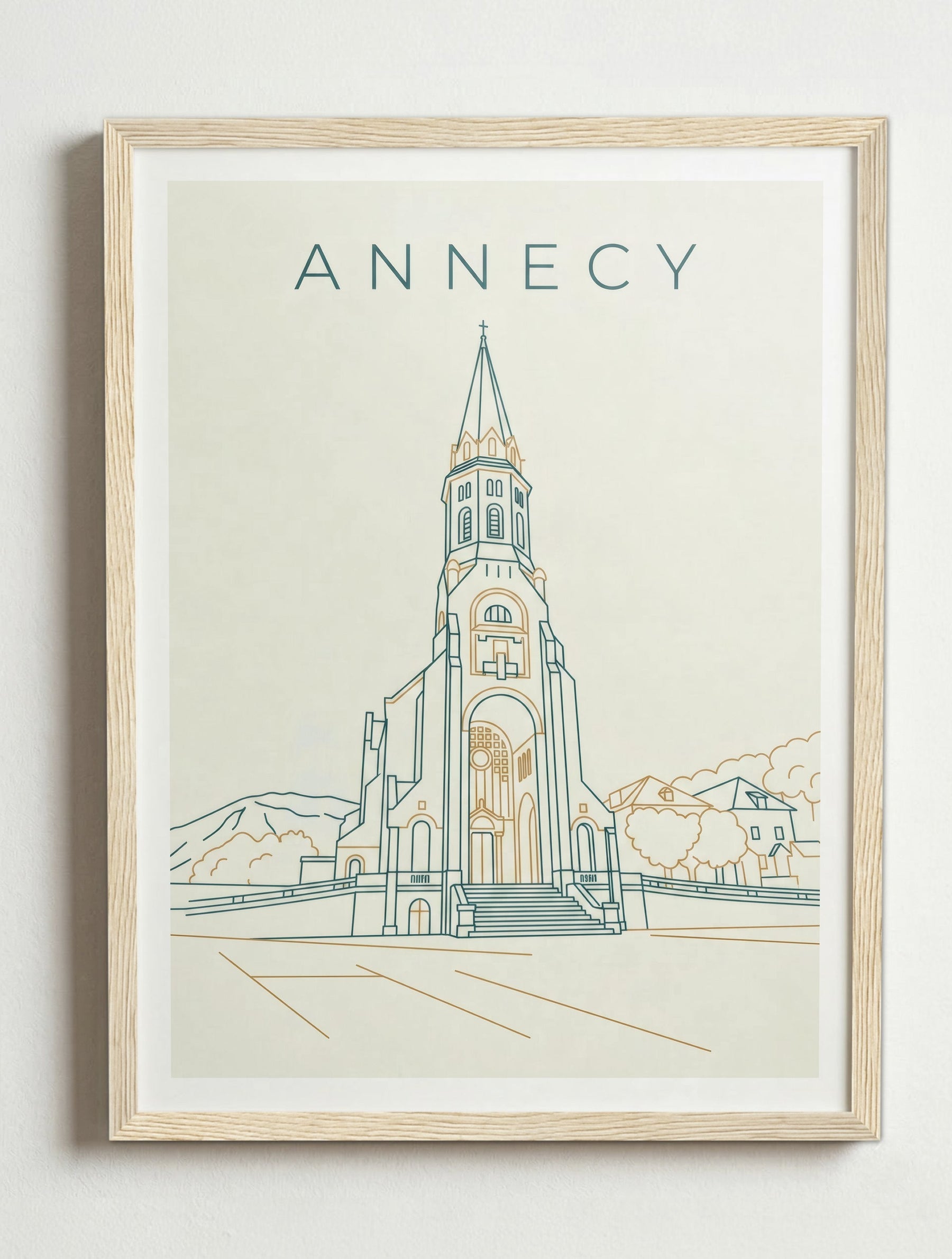 Affiche de Annecy – Cadre bois