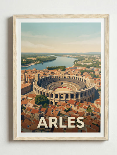 Affiche de Arles - Arènes d'Arles – Cadre bois