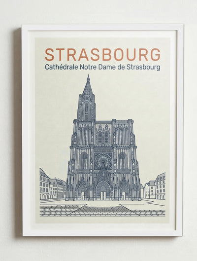 Affiche de Strasbourg – Cadre blanc