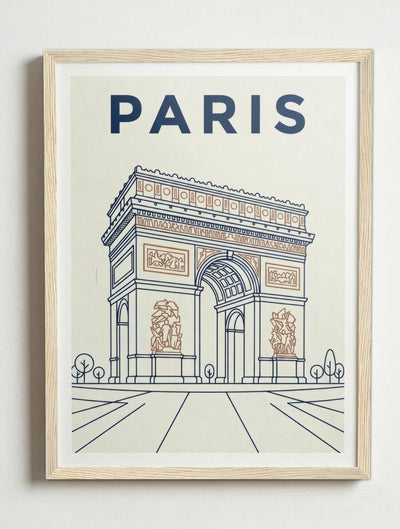 Affiche Paris – Cadre bois