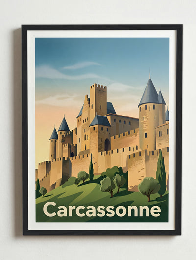 Affiche de Carcassonne - Cité de Carcassonne – Cadre noir