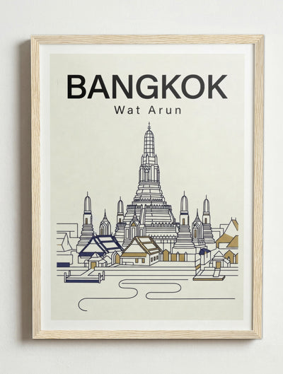 Affiche de Bangkok – Cadre bois
