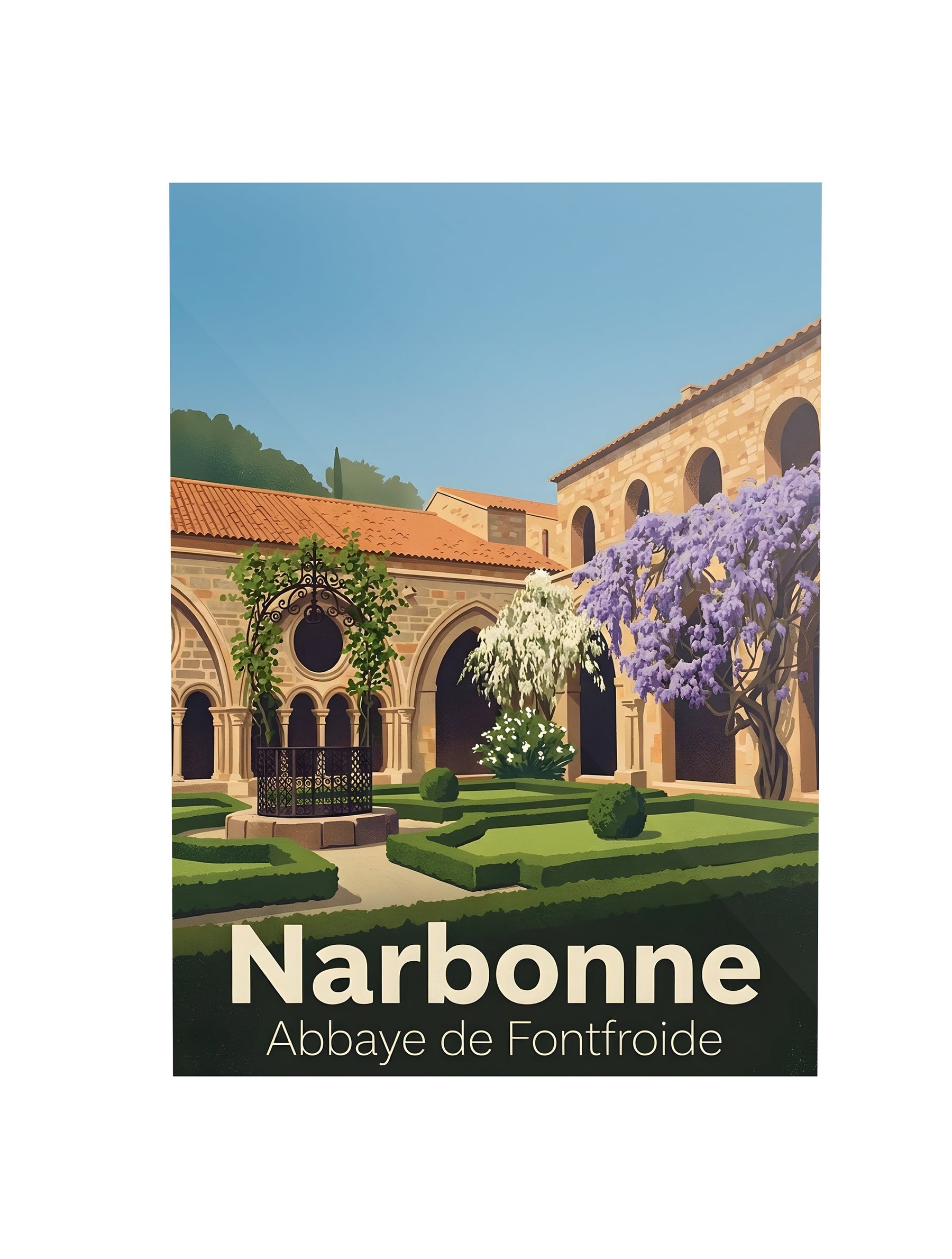 Affiche de Narbonne - Abbaye de Fontfroide – Cadre noir