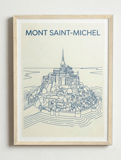 Affiche de Mont Saint-Michel – Cadre bois
