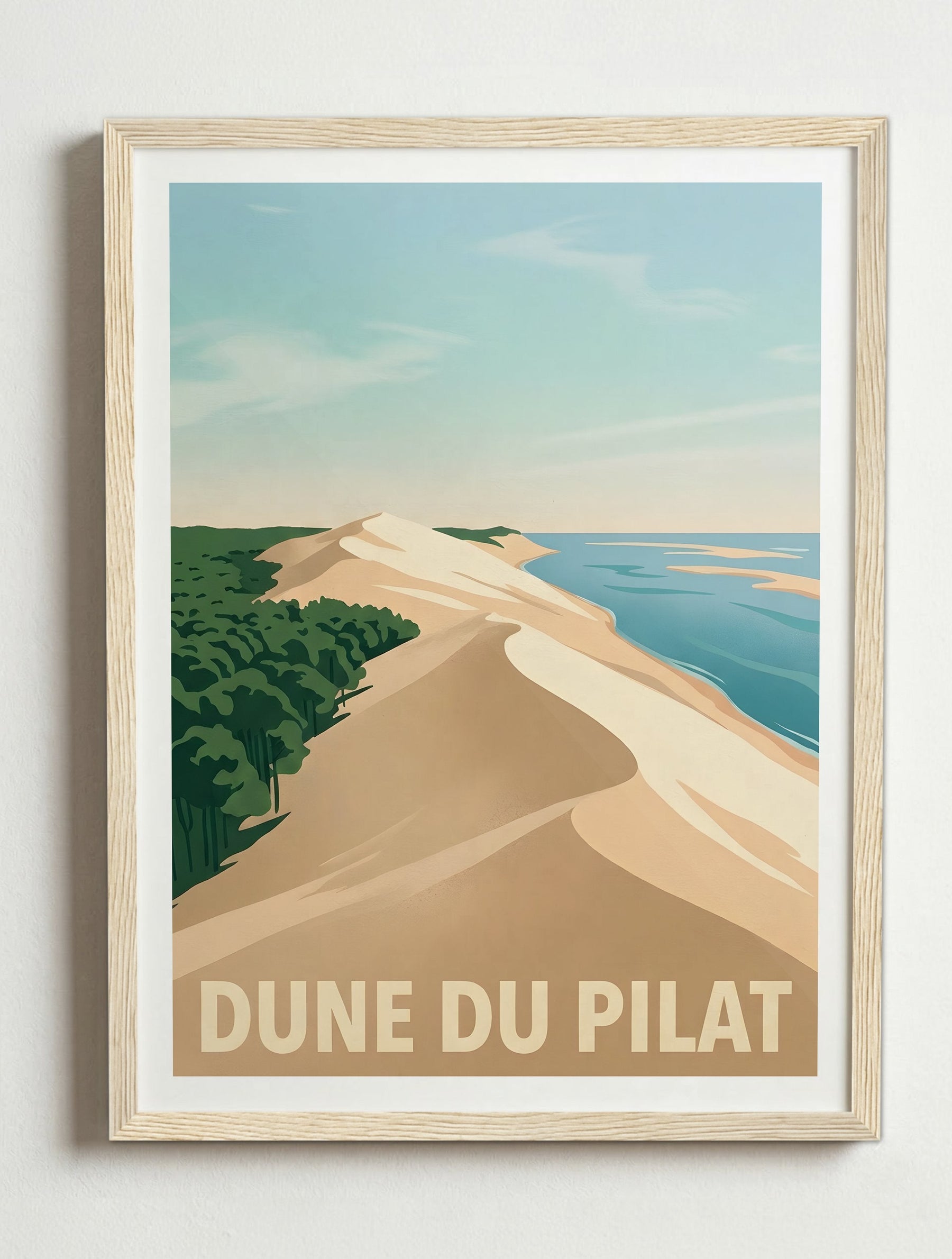 Affiche de la Dune du Pilat – Cadre bois
