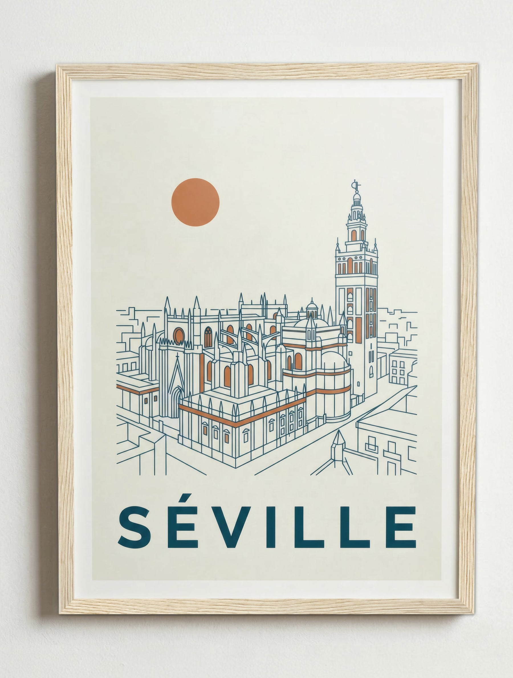 Affiche de Séville – Cadre bois