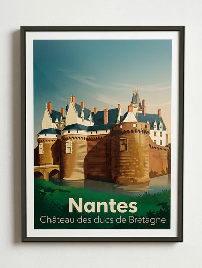 Affiche de Nantes - Château des ducs de Bretagne – Cadre métal