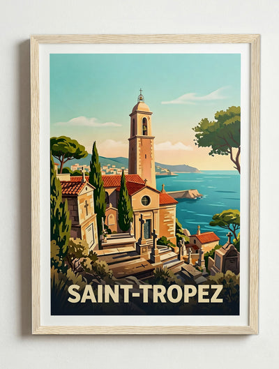 Affiche de Saint-Tropez – Cadre bois