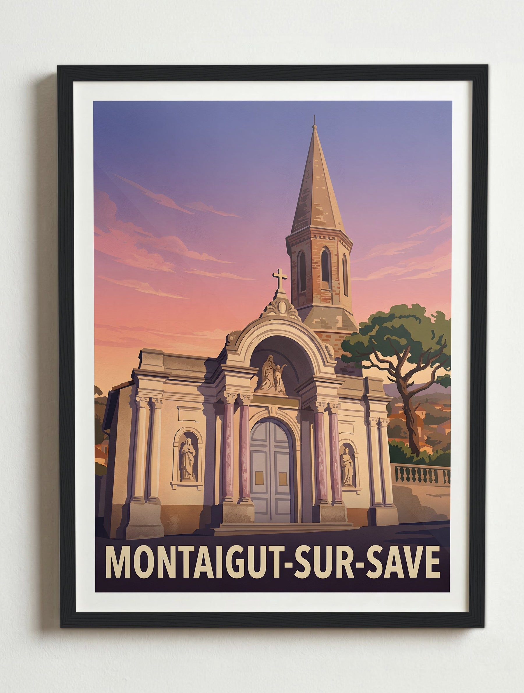 Affiche de Montaigut-sur-Save, France - – Cadre noir