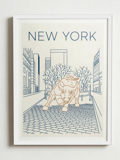 Affiche de New York – Cadre blanc