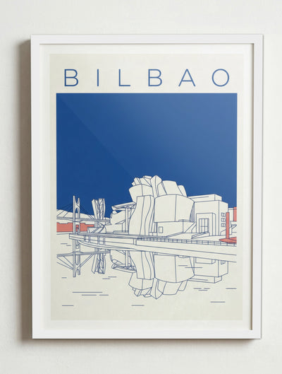 Affiche de Bilbao – Cadre blanc