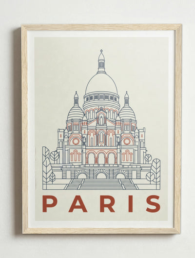 Affiche Paris – Cadre bois