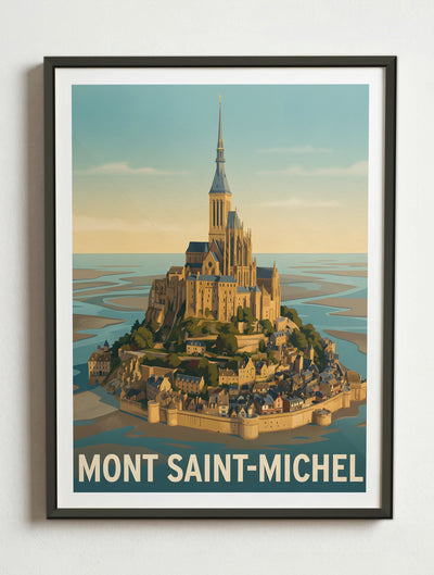 Affiche du Mont Saint-Michel – Cadre métal