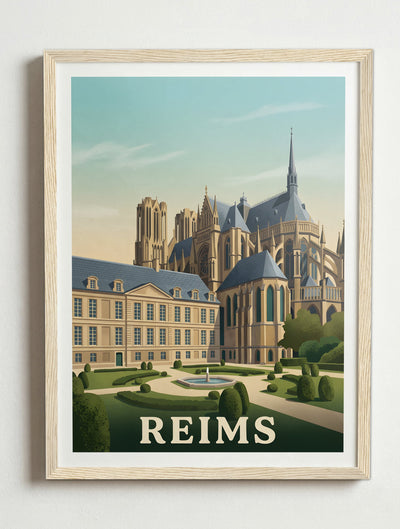 Affiche de Reims – Cadre bois