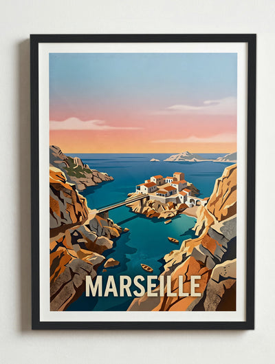 Affiche de Marseille - Baie des Singes – Cadre noir