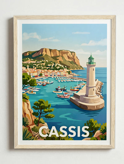Affiche de Cassis – Cadre bois