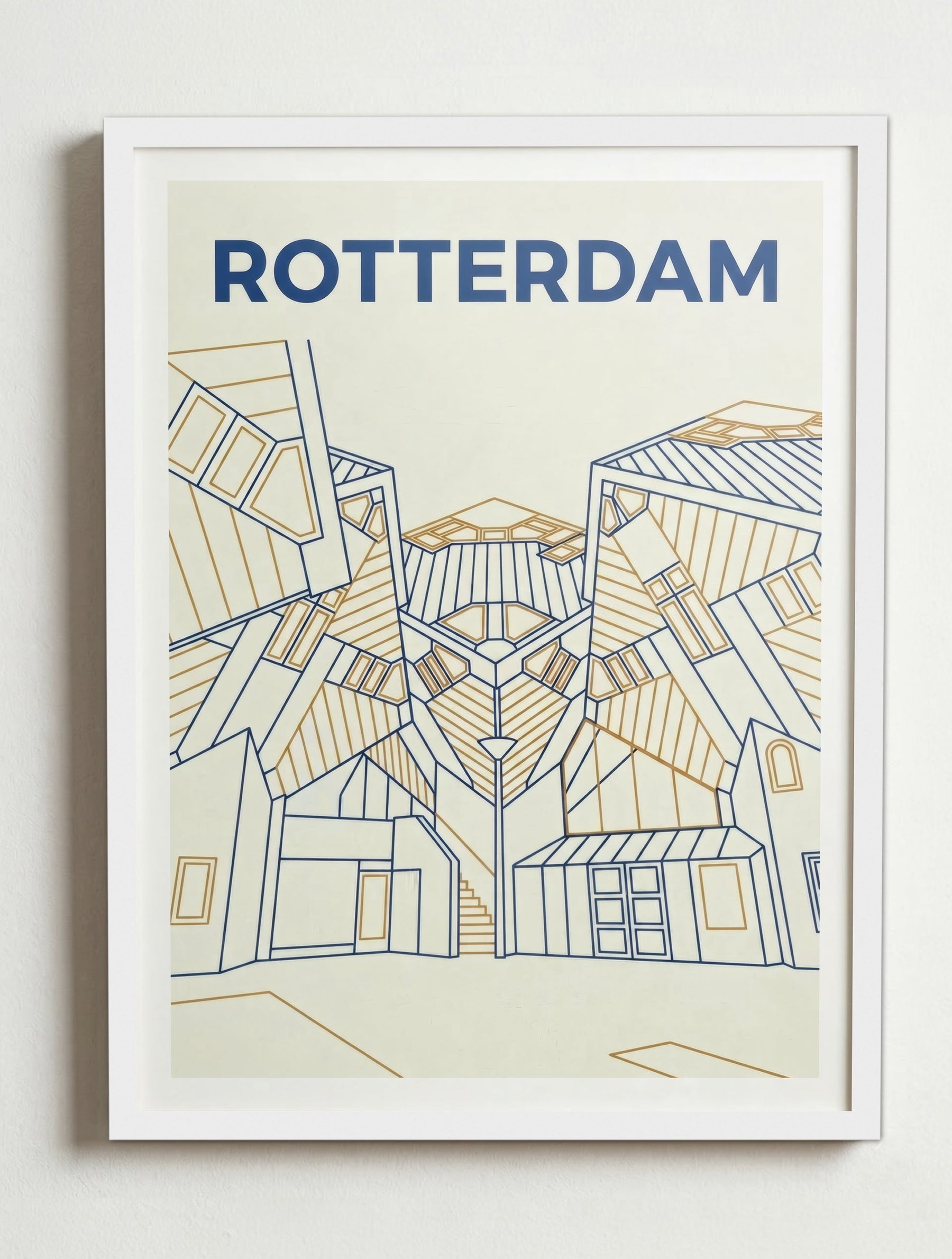 Affiche de Rotterdam – Cadre blanc