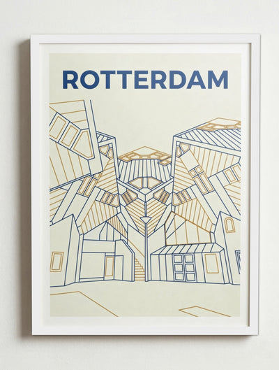 Affiche de Rotterdam – Cadre blanc