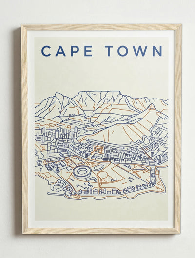 Affiche de Cape Town – Cadre bois