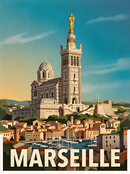 Affiche de Marseille - Basilique Notre-Dame de la Garde