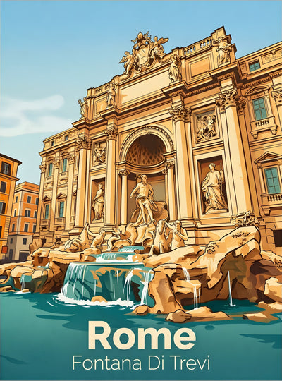Affiche de Rome - Fontana Di Trevi