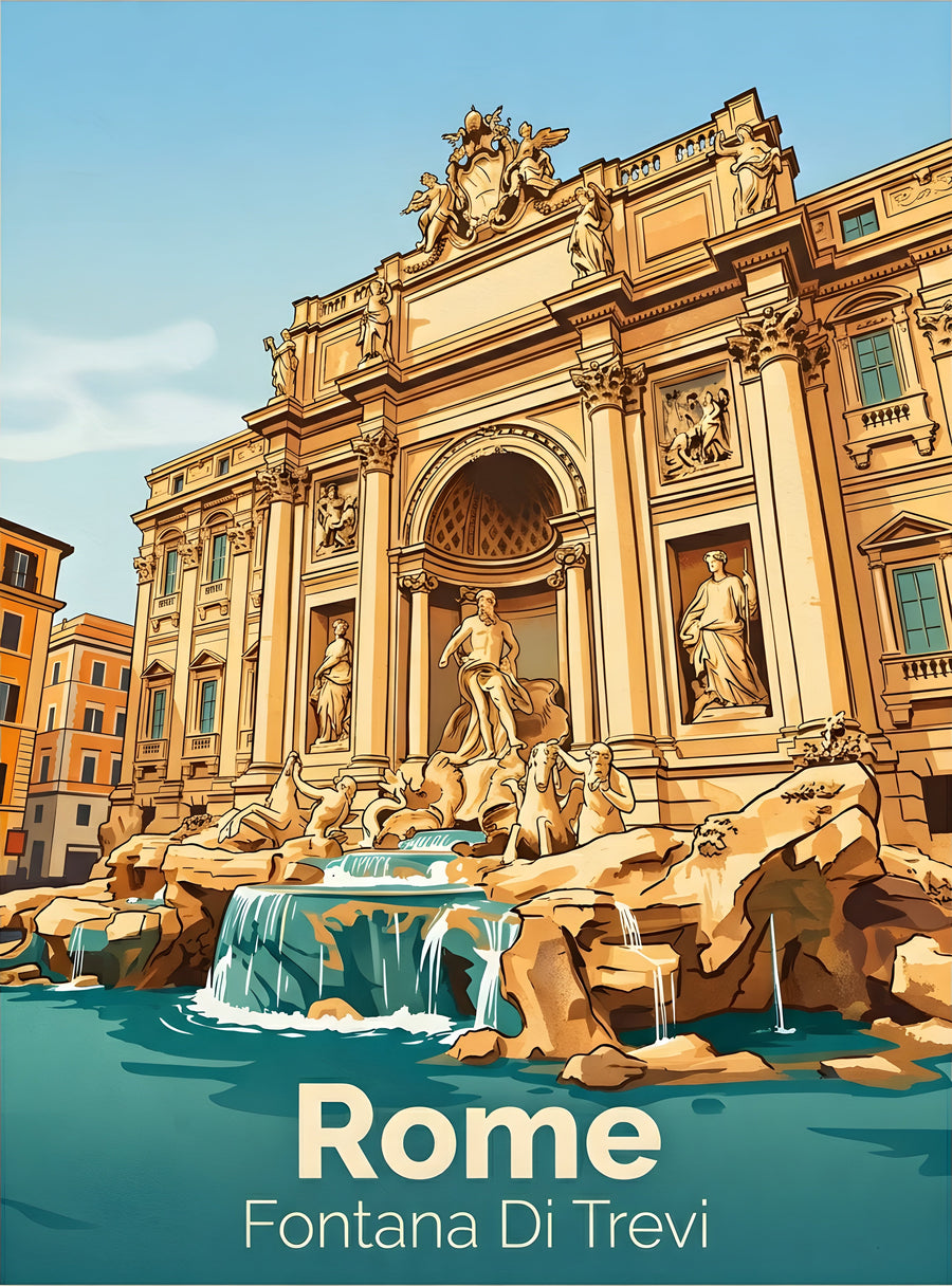 Affiche de Rome - Fontana Di Trevi