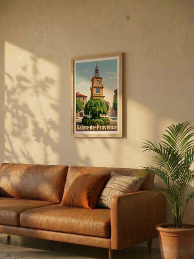 Affiche de Salon-de-Provence - Fontaine Moussue avec l'Horloge en fond – Lifestyle 2