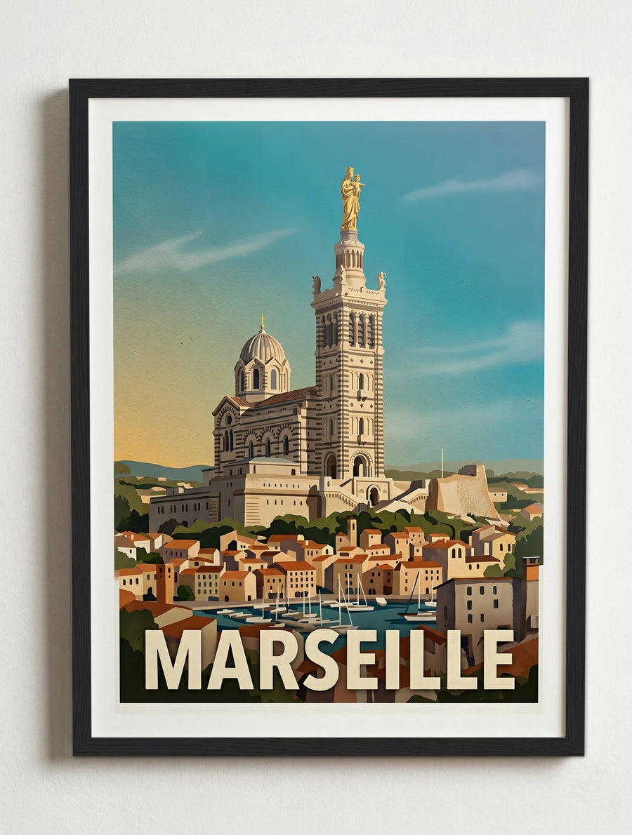 Affiche de Marseille - Basilique Notre-Dame de la Garde