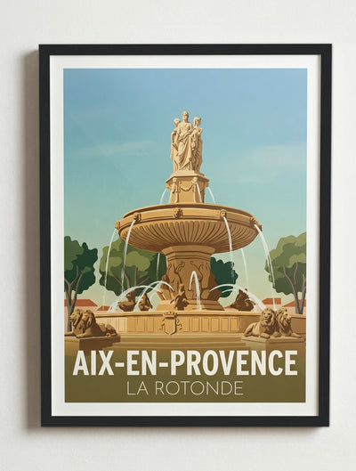 Affiche de Aix-en-Provence - la Rotonde – Cadre noir