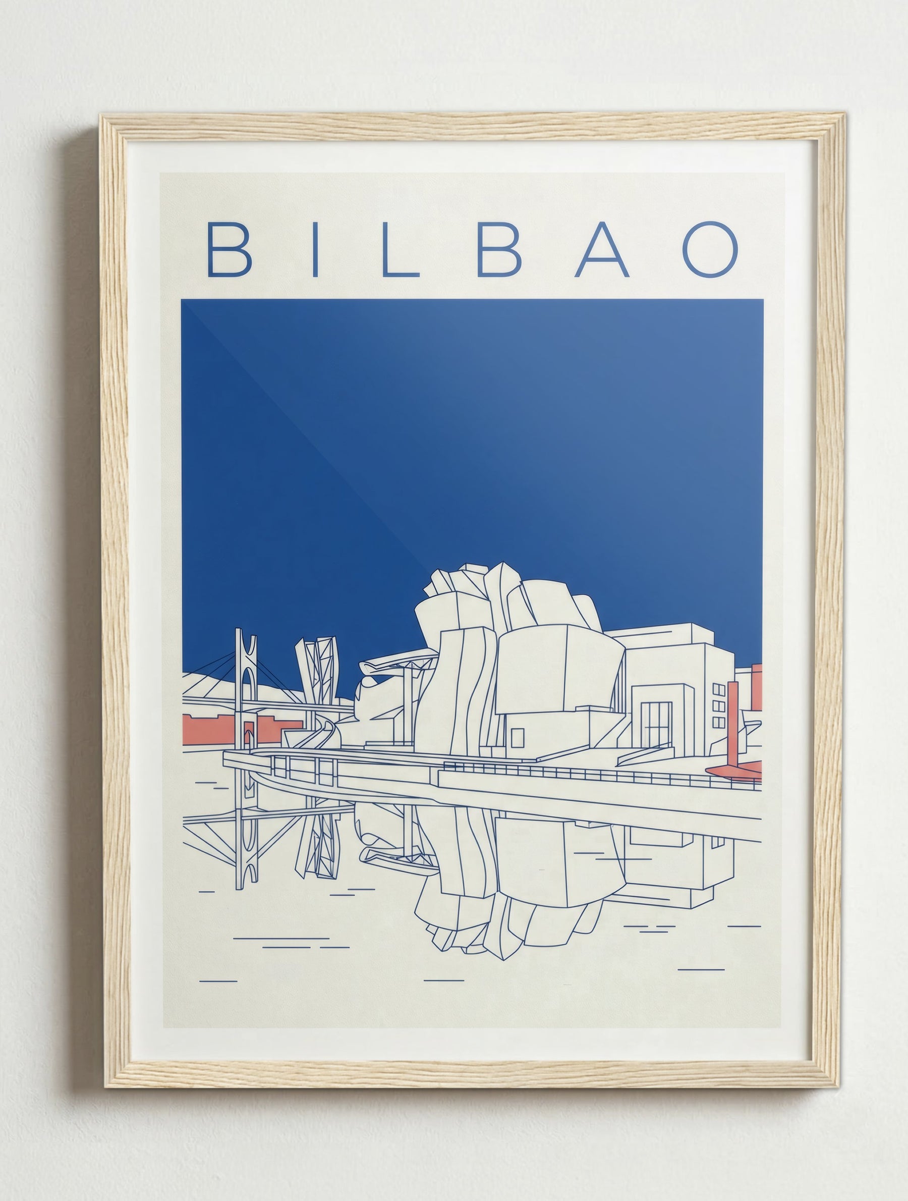 Affiche de Bilbao – Cadre bois