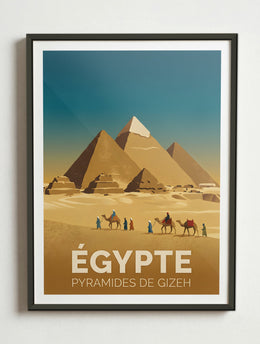 Affiche de Égypte - Pyramides de Gizeh – Cadre métal