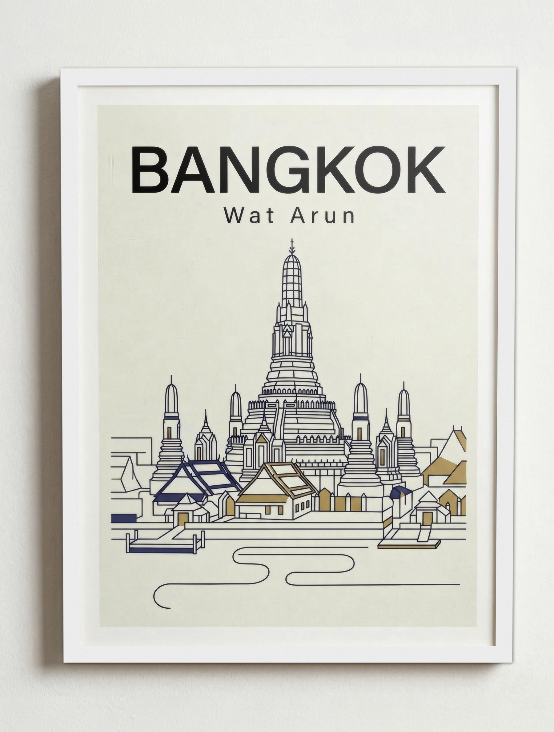 Affiche de Bangkok – Cadre blanc