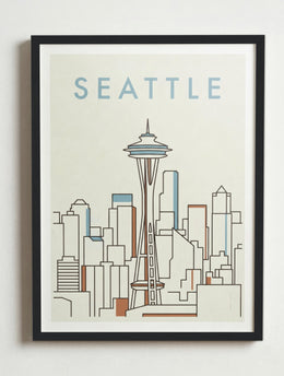Affiche de Seattle – Cadre noir
