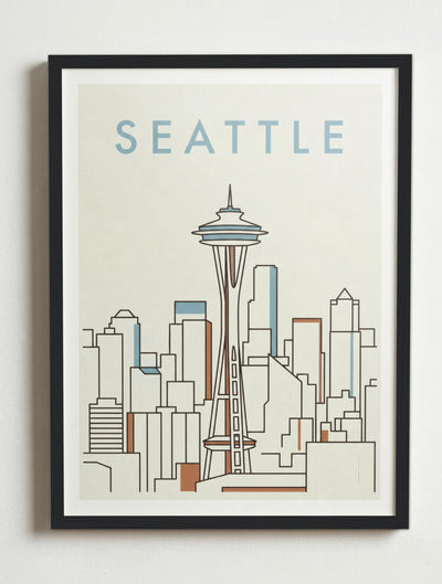 Affiche de Seattle – Cadre noir
