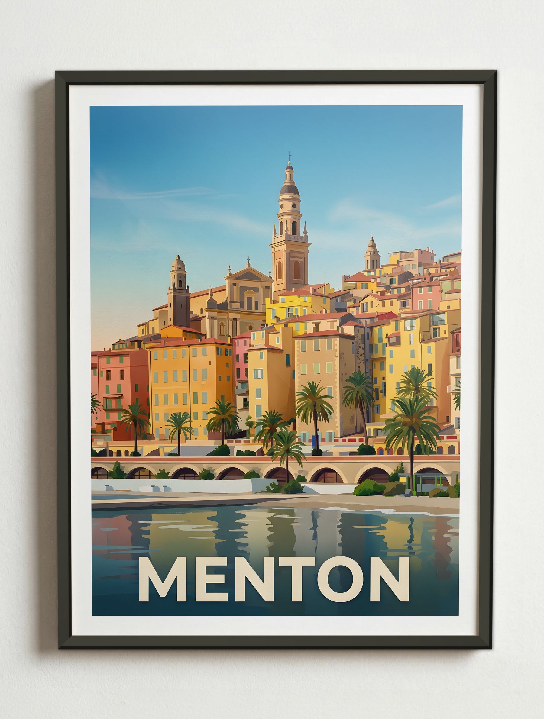 Affiche de Menton – Cadre métal