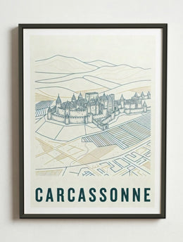Affiche de Carcassonne – Cadre métal