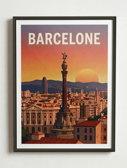 Affiche de Barcelona – Cadre métal