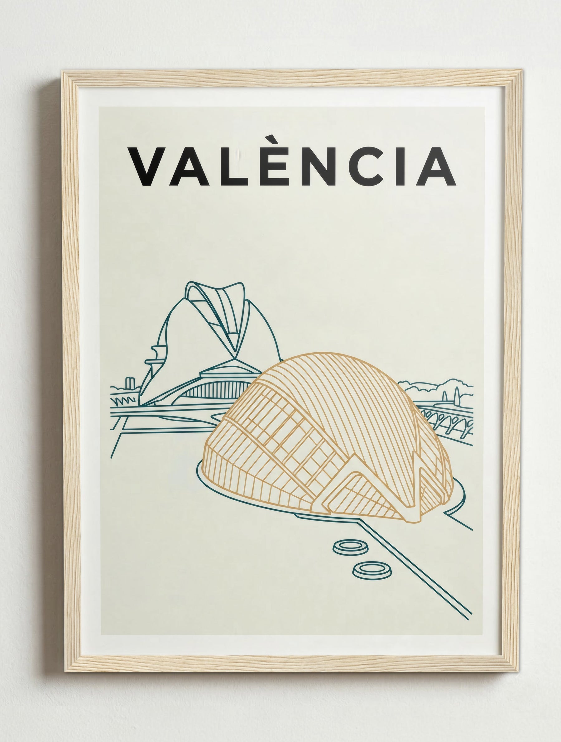 Affiche de València – Cadre bois